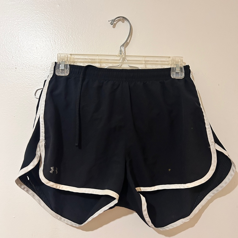 Under Armour Women's Black and White Athletic Shorts